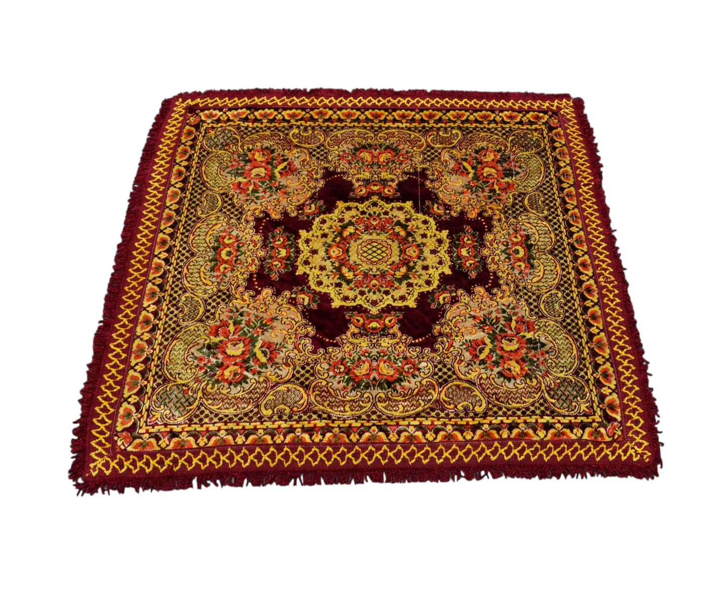 Kilim Antik Oygulu Masa Yatak Örtüsü Kare Duvar Halısı 0673 - Yeni - Çok Renkli