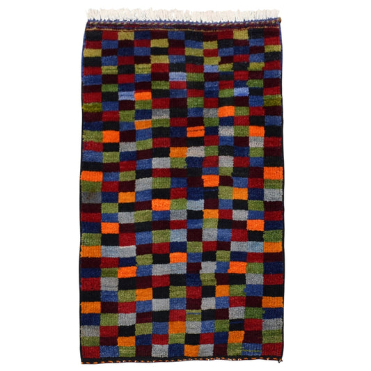 Kilim Antik El Dokuma Ekose Konya Yörük Yün Halı 0675 - Yeni - Çok Renkli