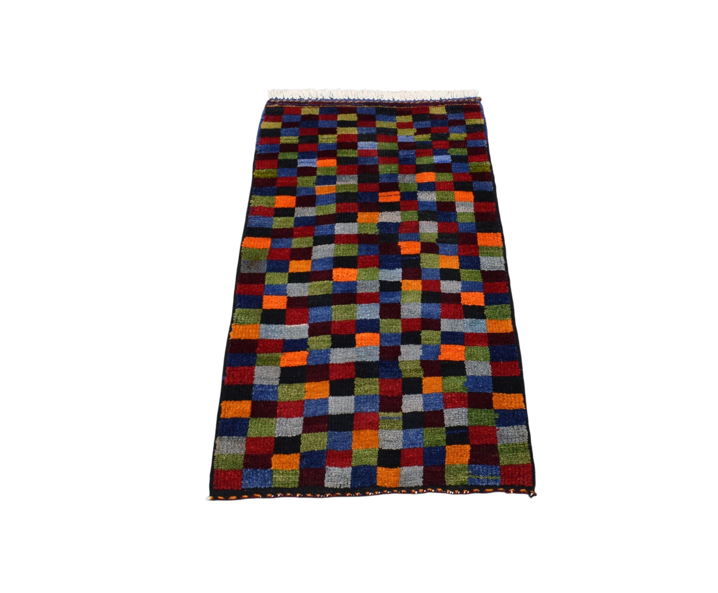 Kilim Antik El Dokuma Ekose Konya Yörük Yün Halı 0675 - Yeni - Çok Renkli