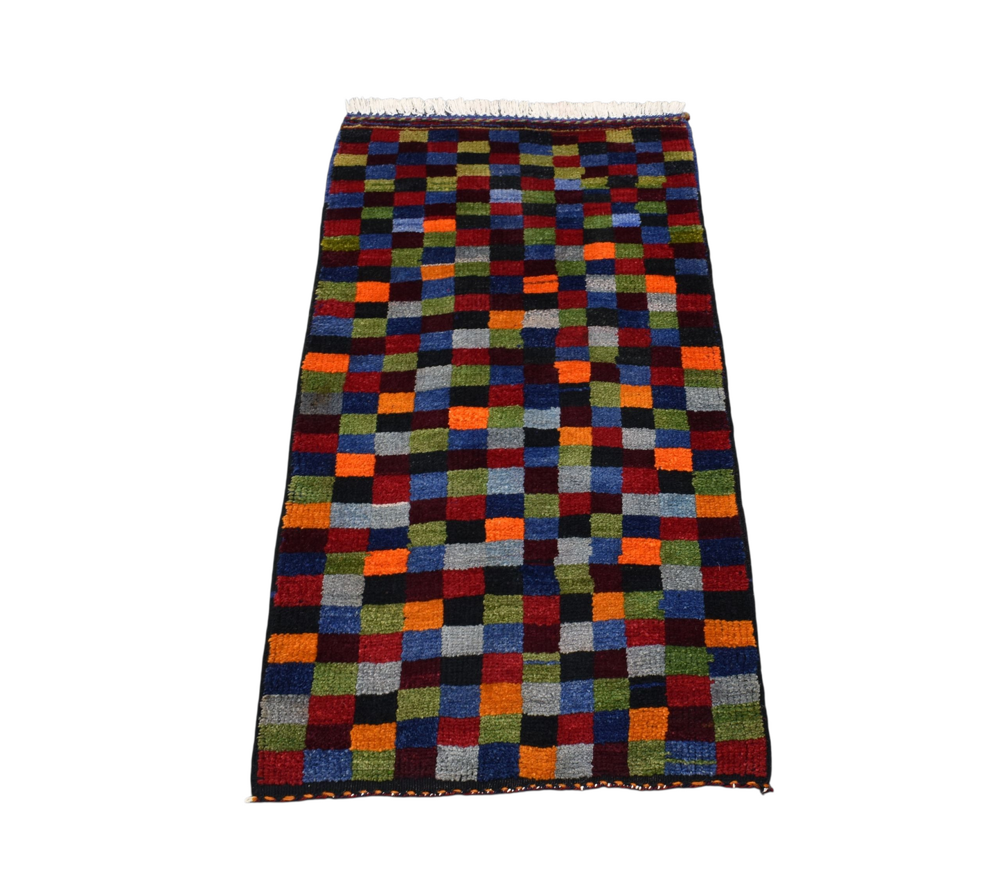 Kilim Antik El Dokuma Ekose Konya Yörük Yün Halı 0675 - Yeni - Çok Renkli