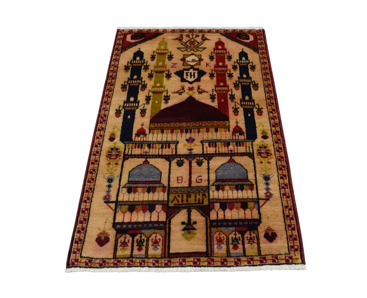 Kilim Antik El Dokuması Seccade Mihraplı Niğde Bor Fertek Yün Halı 0679 - Yeni - Çok Renkli
