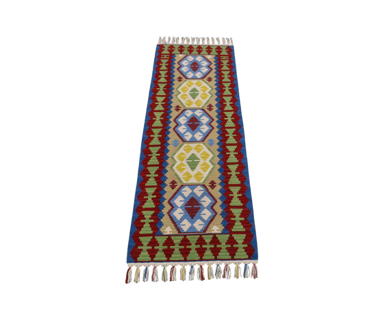 Kilim Antik El Dokuma Yün Mini Yolluk Pınarbaşı Kayseri Kilimi 0067 - Yeni - Çok Renkli