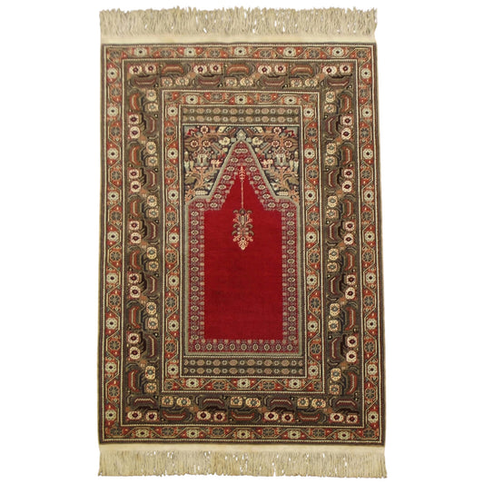 Kilim Antik El Dokuma İmalat Seccade Kayseri Yün Halı 0685 - Asırlık Antika - Çok Renkli