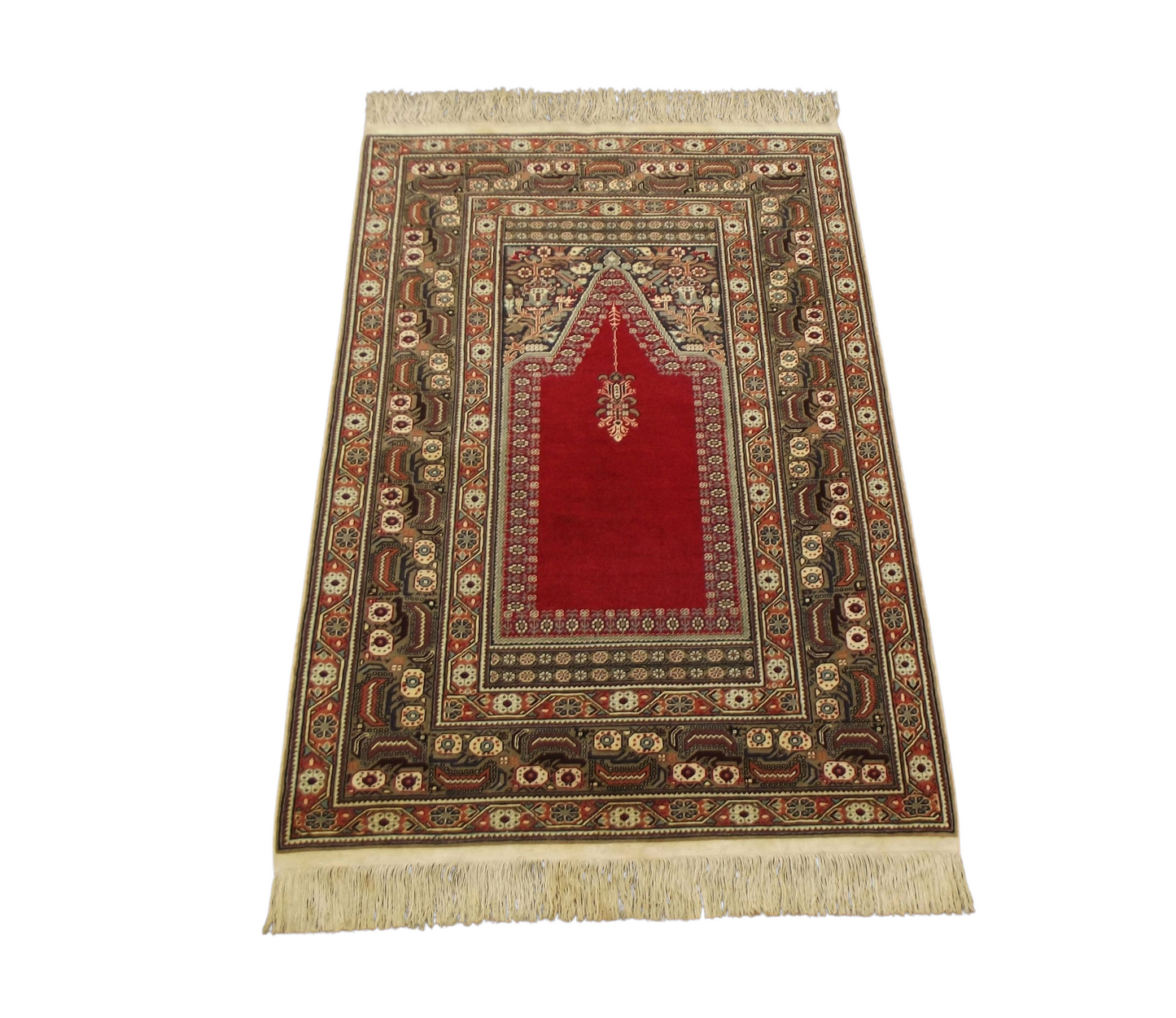 Kilim Antik El Dokuma İmalat Seccade Kayseri Yün Halı 0685 - Asırlık Antika - Çok Renkli