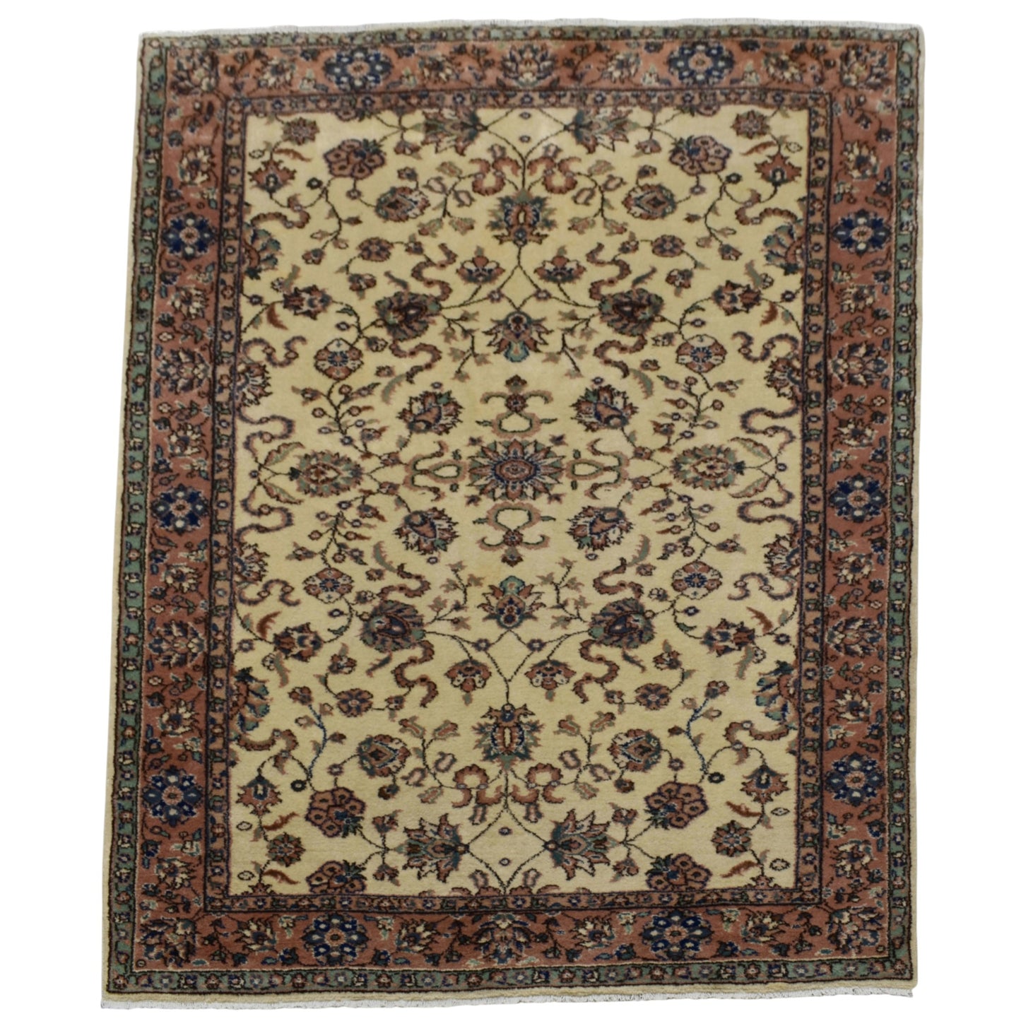 Kilim Antik El Dokuma 5m2 Serpme Dallı Çiçekli Uşak Yün Halı 0687 - Yeni - Çok Renkli