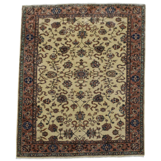 Kilim Antik El Dokuma 5m2 Serpme Dallı Çiçekli Uşak Yün Halı 0687 - Yeni - Çok Renkli