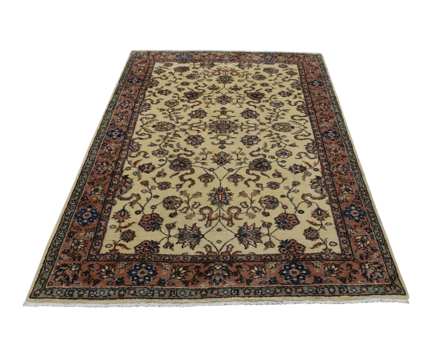 Kilim Antik El Dokuma 5m2 Serpme Dallı Çiçekli Uşak Yün Halı 0687 - Yeni - Çok Renkli