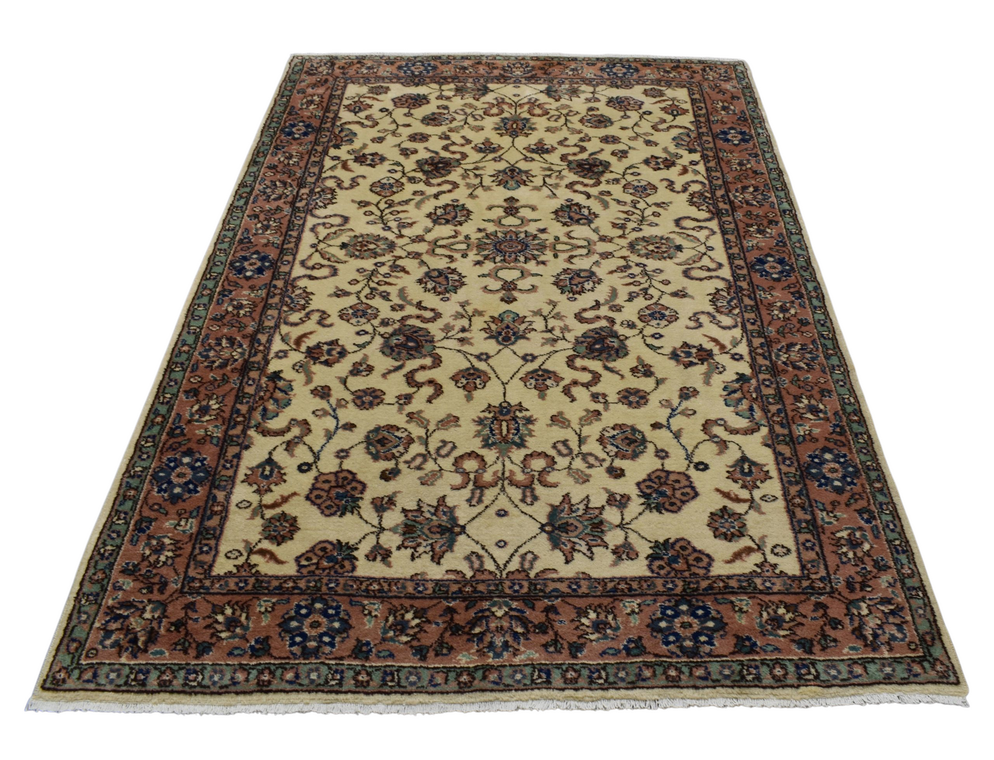 Kilim Antik El Dokuma 5m2 Serpme Dallı Çiçekli Uşak Yün Halı 0687 - Yeni - Çok Renkli