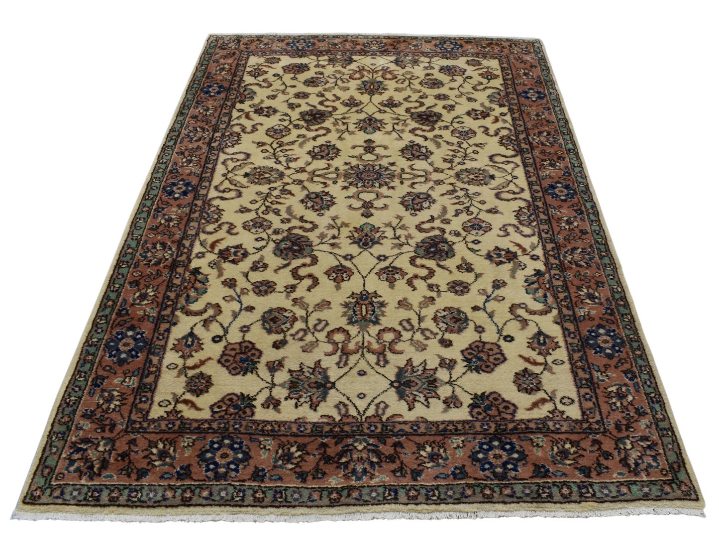 Kilim Antik El Dokuma 5m2 Serpme Dallı Çiçekli Uşak Yün Halı 0687 - Yeni - Çok Renkli