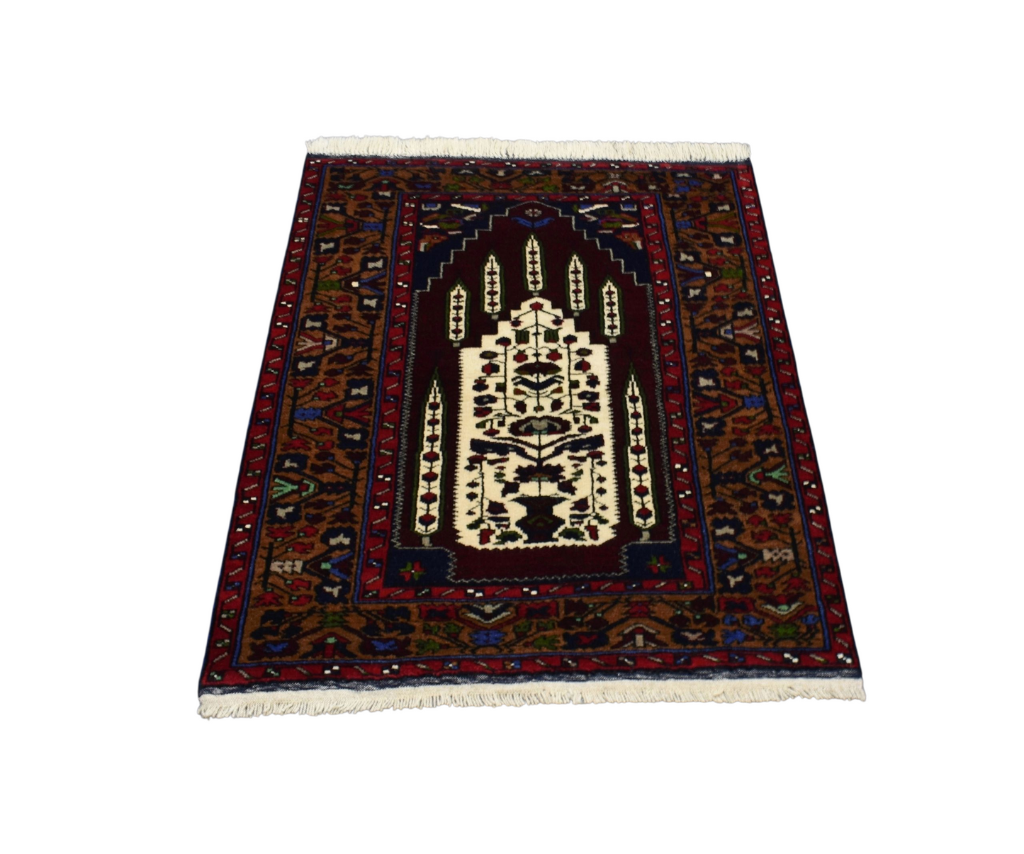 Kilim Antik El Dokuma Namazlık Seccade Kaldırım Yörükleri Yün Halı 0689 - Yeni - Çok Renkli