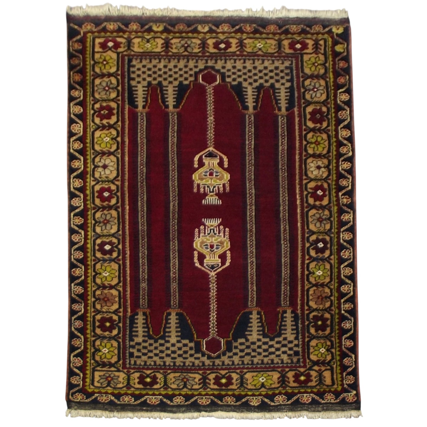 Kilim Antik El Dokuma Çifte Kandilli Kapadokya Yün Halı 0690 - Antika - Çok Renkli