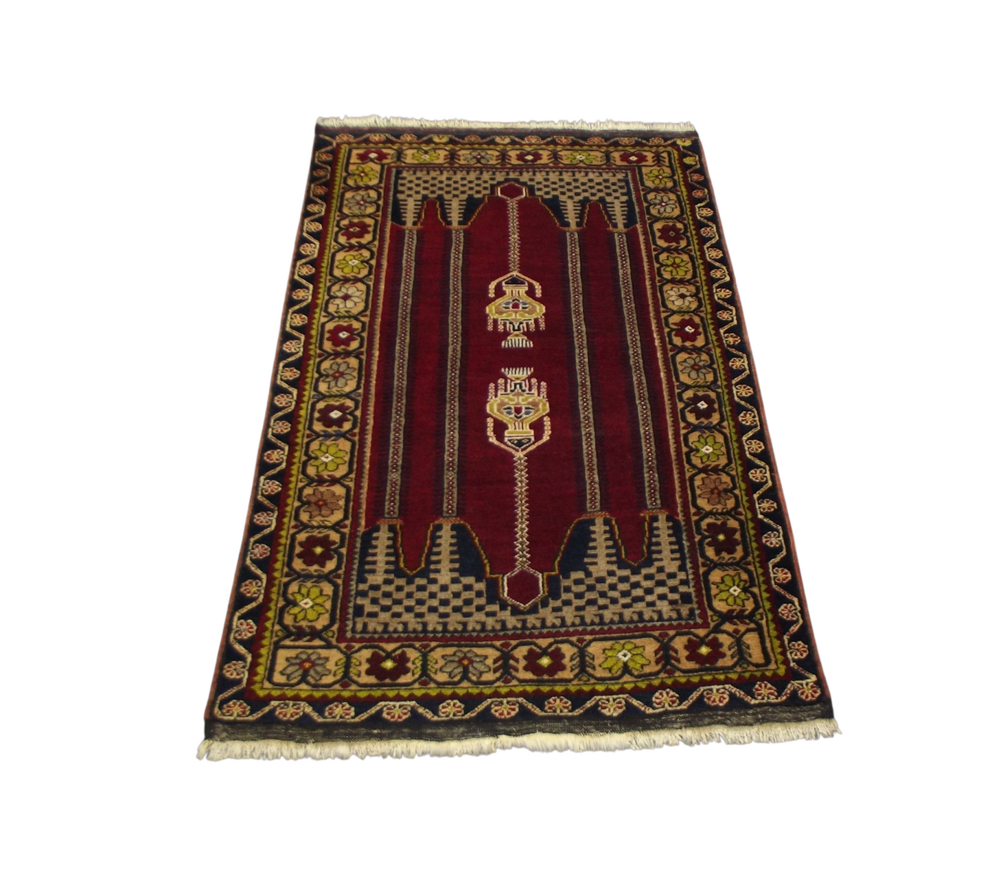 Kilim Antik El Dokuma Çifte Kandilli Kapadokya Yün Halı 0690 - Antika - Çok Renkli