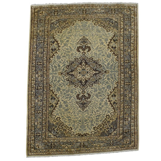 Kilim Antik El Dokuması Göbekli Pastel Uşak Yün Halı 0693 - Yeni - Çok Renkli