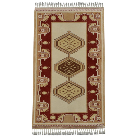 Kilim Antik El Dokuma Gemi Suyu Milas Yün Halı 0694 - Yeni - Çok Renkli