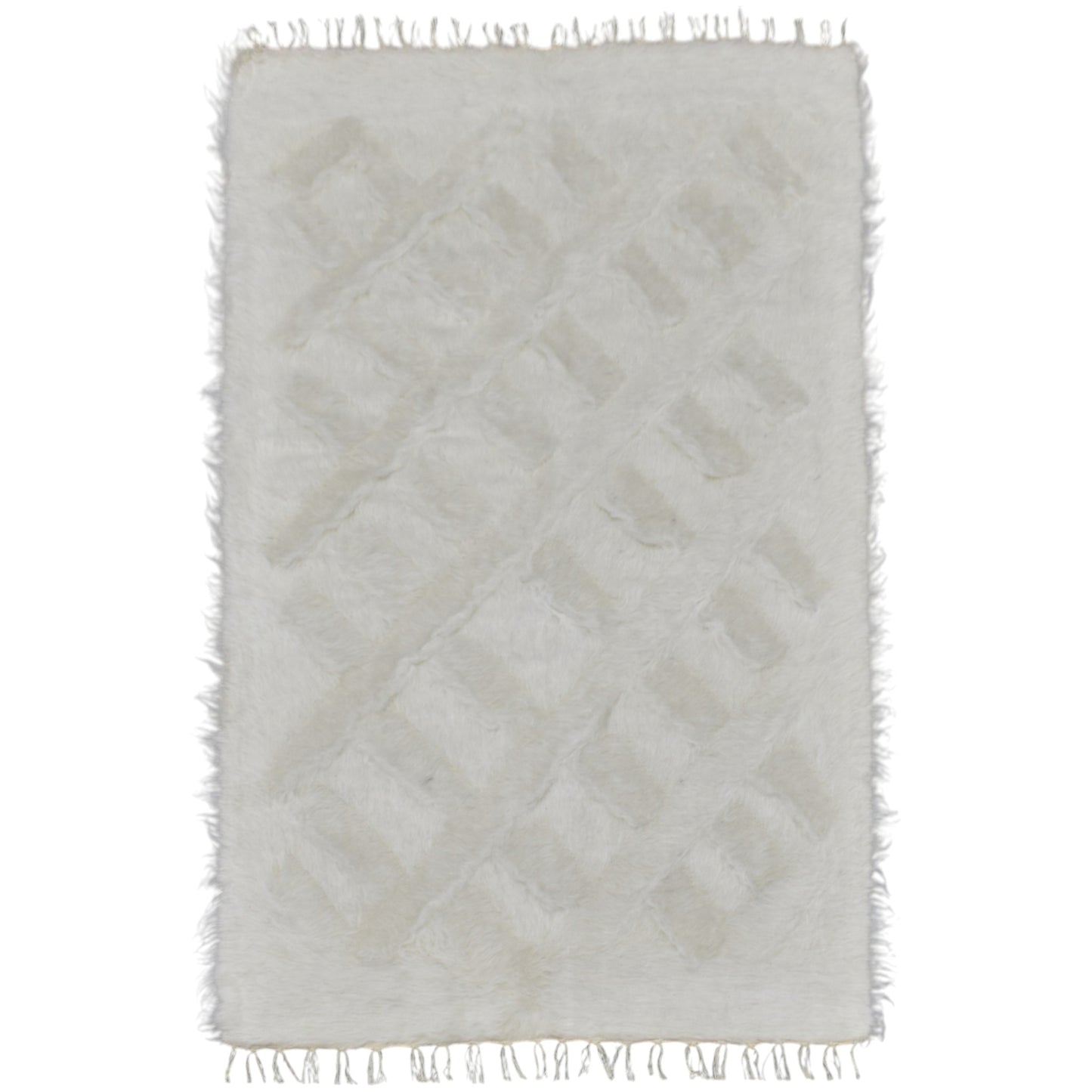 Kilim Antik El Dokuma Tiftik Yün Siirt Battaniyesi Kilim 0707 - Yeni - Beyaz