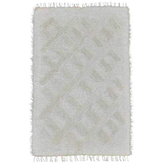 Kilim Antik El Dokuma Tiftik Yün Siirt Battaniyesi Kilim 0707 - Yeni - Beyaz