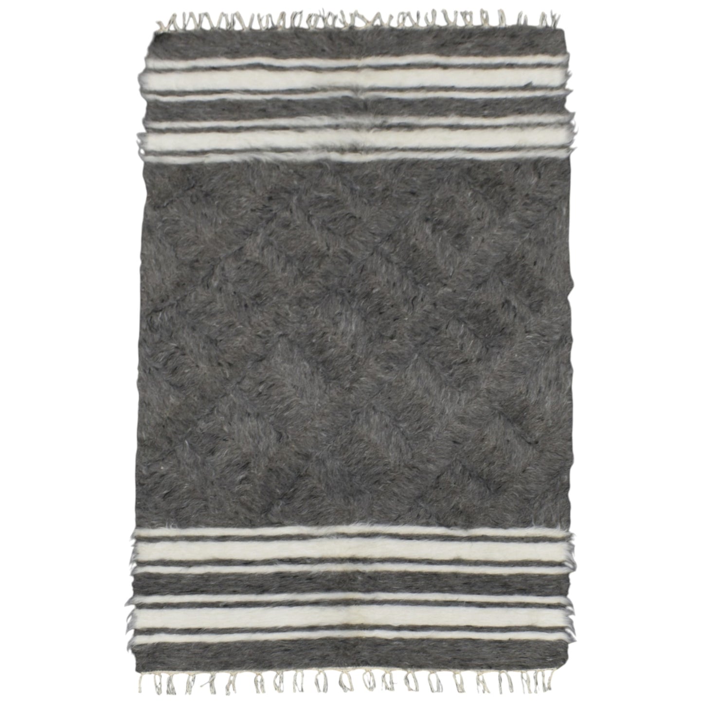 Kilim Antik El Dokuma Çizgili Tiftik Yün Siirt Battaniyesi Kilim 0713 - Yeni - Çok Renkli