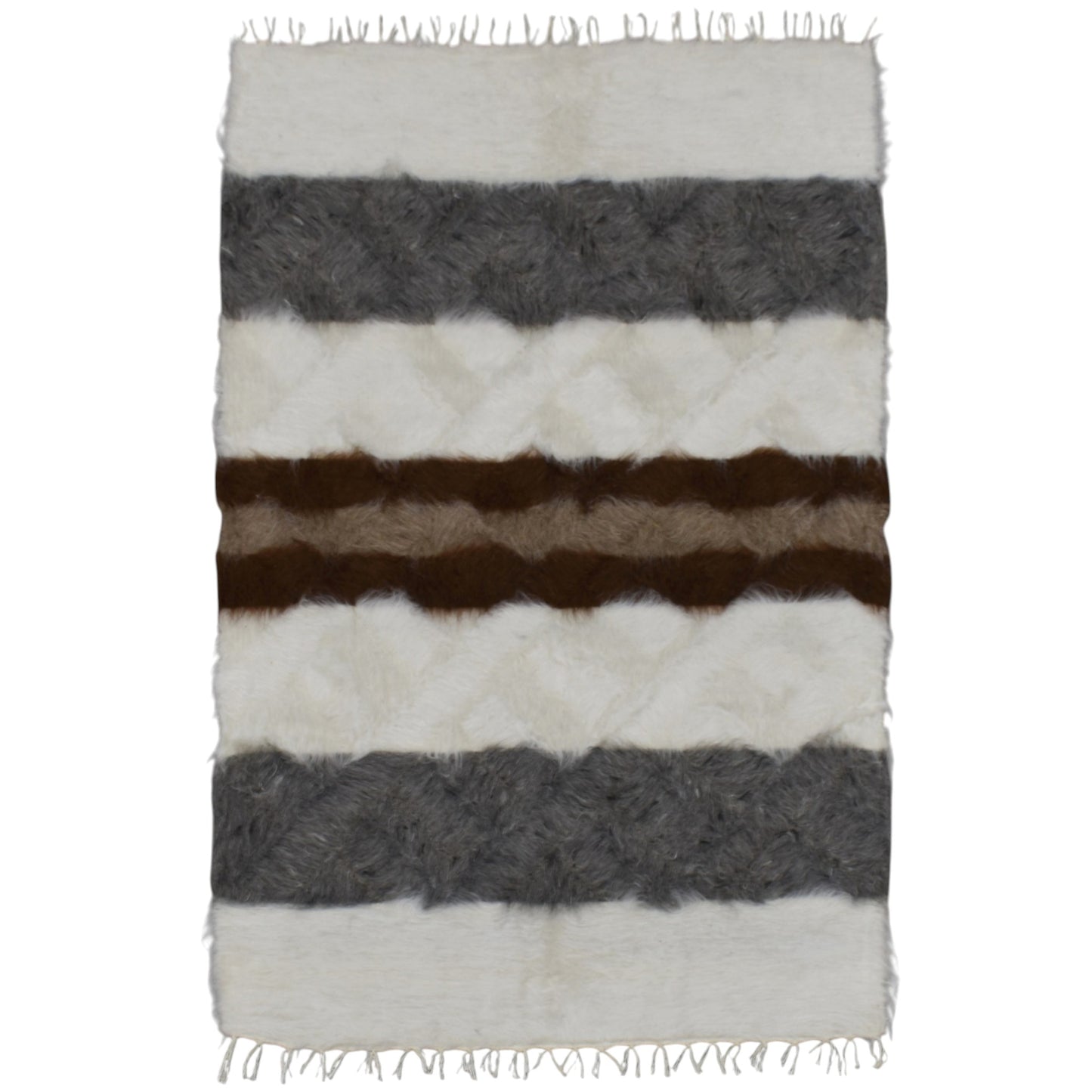 Kilim Antik El Dokuma Şeritli Tiftik Yün Siirt Battaniyesi Kilim 0717 - Yeni - Çok Renkli