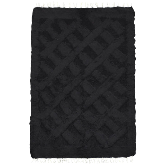 Kilim Antik El Dokuma Tiftik Yün Siirt Battaniyesi Kilim 0719 - Yeni - Siyah