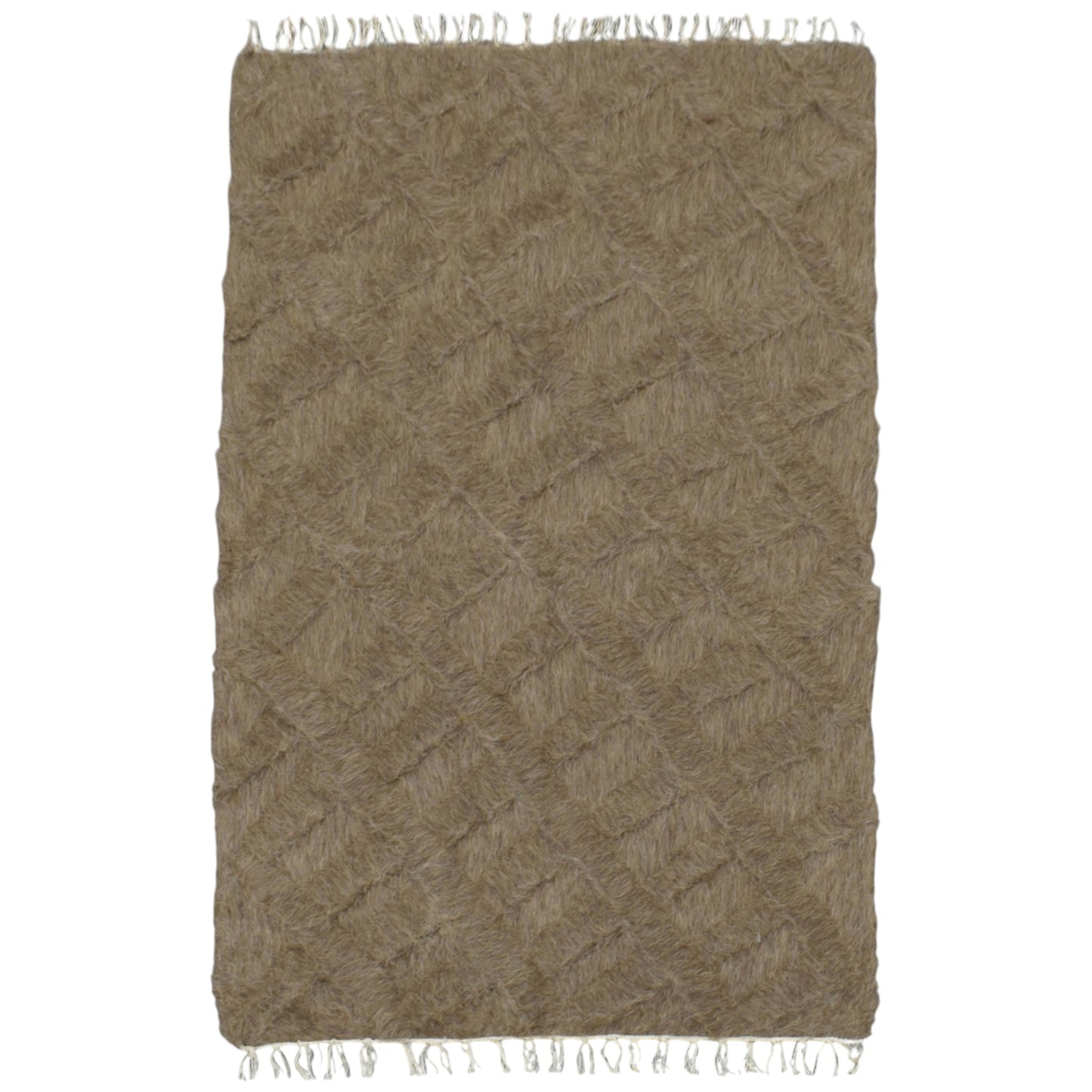 Kilim Antik El Dokuma Tiftik Yün Siirt Battaniyesi Kilim 0720 - Yeni - Sütlü Kahve