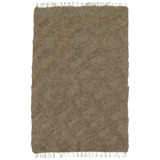 Kilim Antik El Dokuma Tiftik Yün Siirt Battaniyesi Kilim 0720 - Yeni - Sütlü Kahve