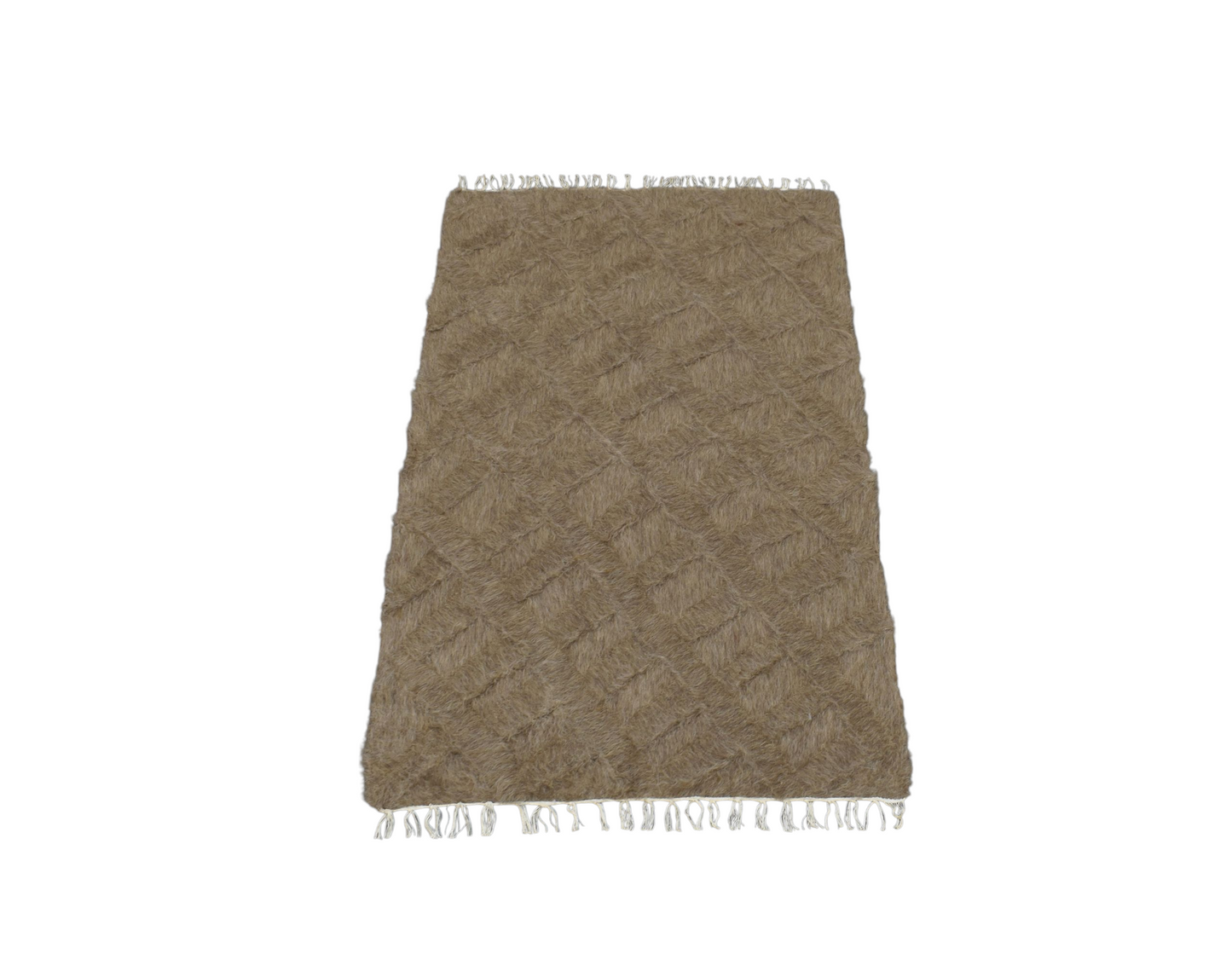 Kilim Antik El Dokuma Tiftik Yün Siirt Battaniyesi Kilim 0720 - Yeni - Sütlü Kahve