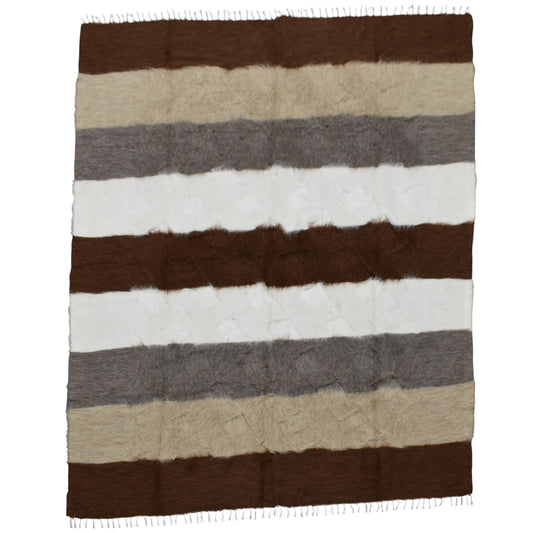 Kilim Antik El Dokuma Çift Kişilik Tiftik Yün Siirt Battaniyesi Kilim 0731 - Yeni - Çok Renkli