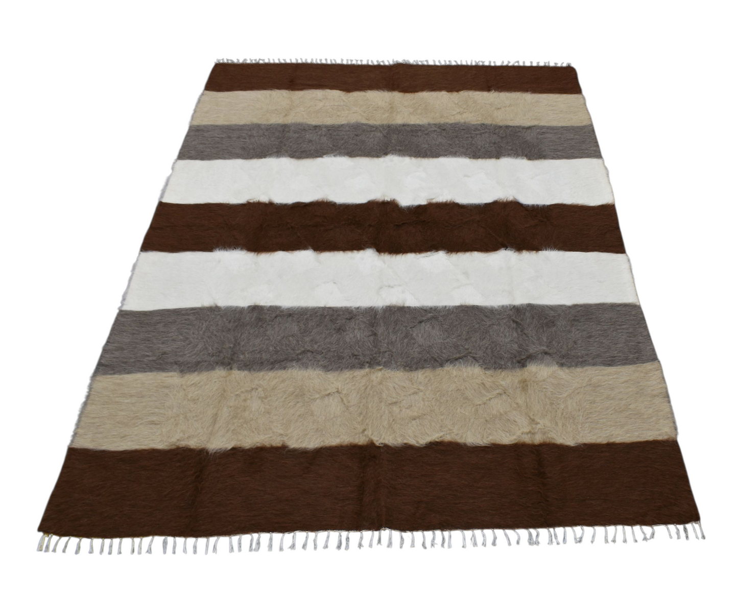 Kilim Antik El Dokuma Çift Kişilik Tiftik Yün Siirt Battaniyesi Kilim 0731 - Yeni - Çok Renkli