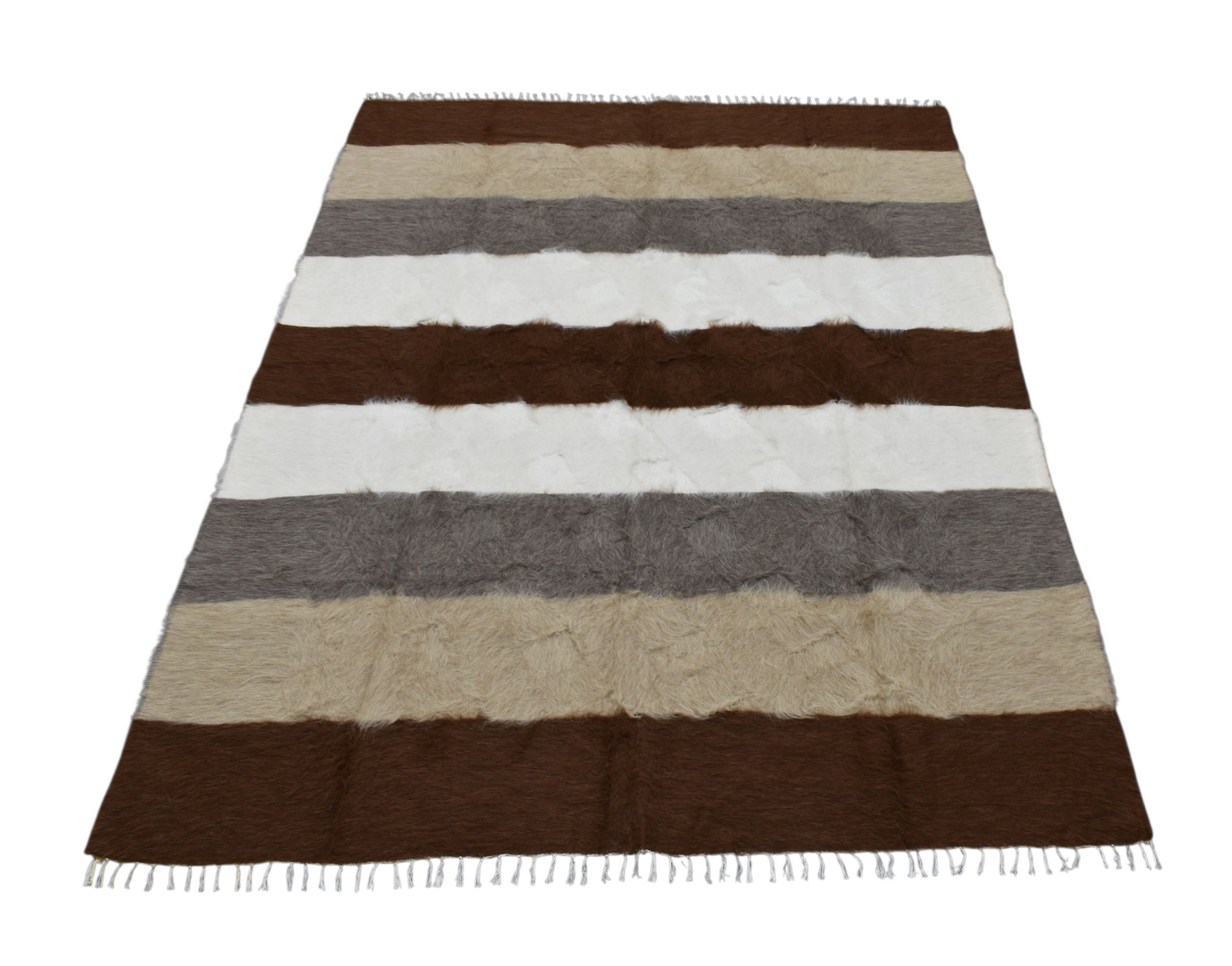 Kilim Antik El Dokuma Çift Kişilik Tiftik Yün Siirt Battaniyesi Kilim 0731 - Yeni - Çok Renkli