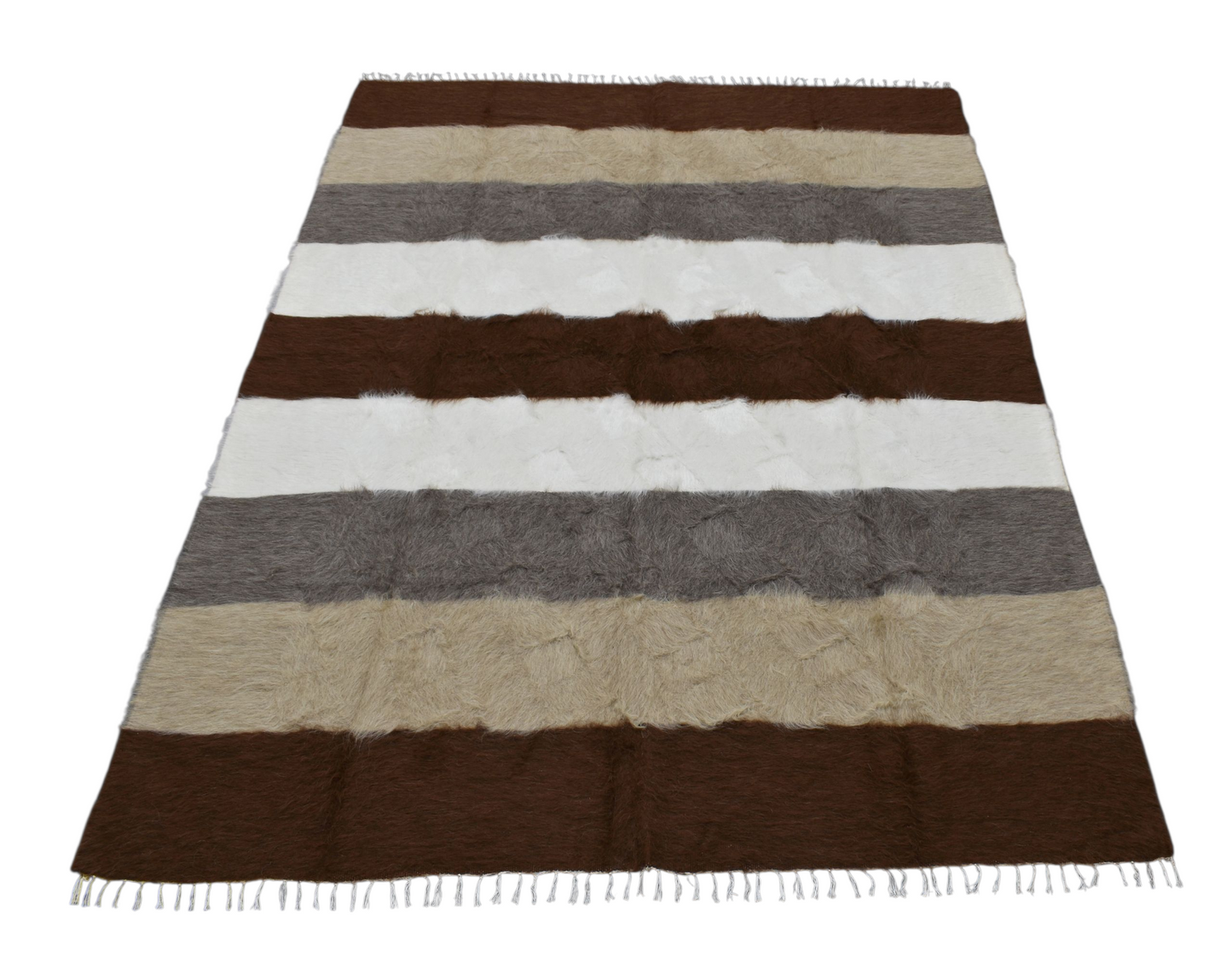 Kilim Antik El Dokuma Çift Kişilik Tiftik Yün Siirt Battaniyesi Kilim 0731 - Yeni - Çok Renkli