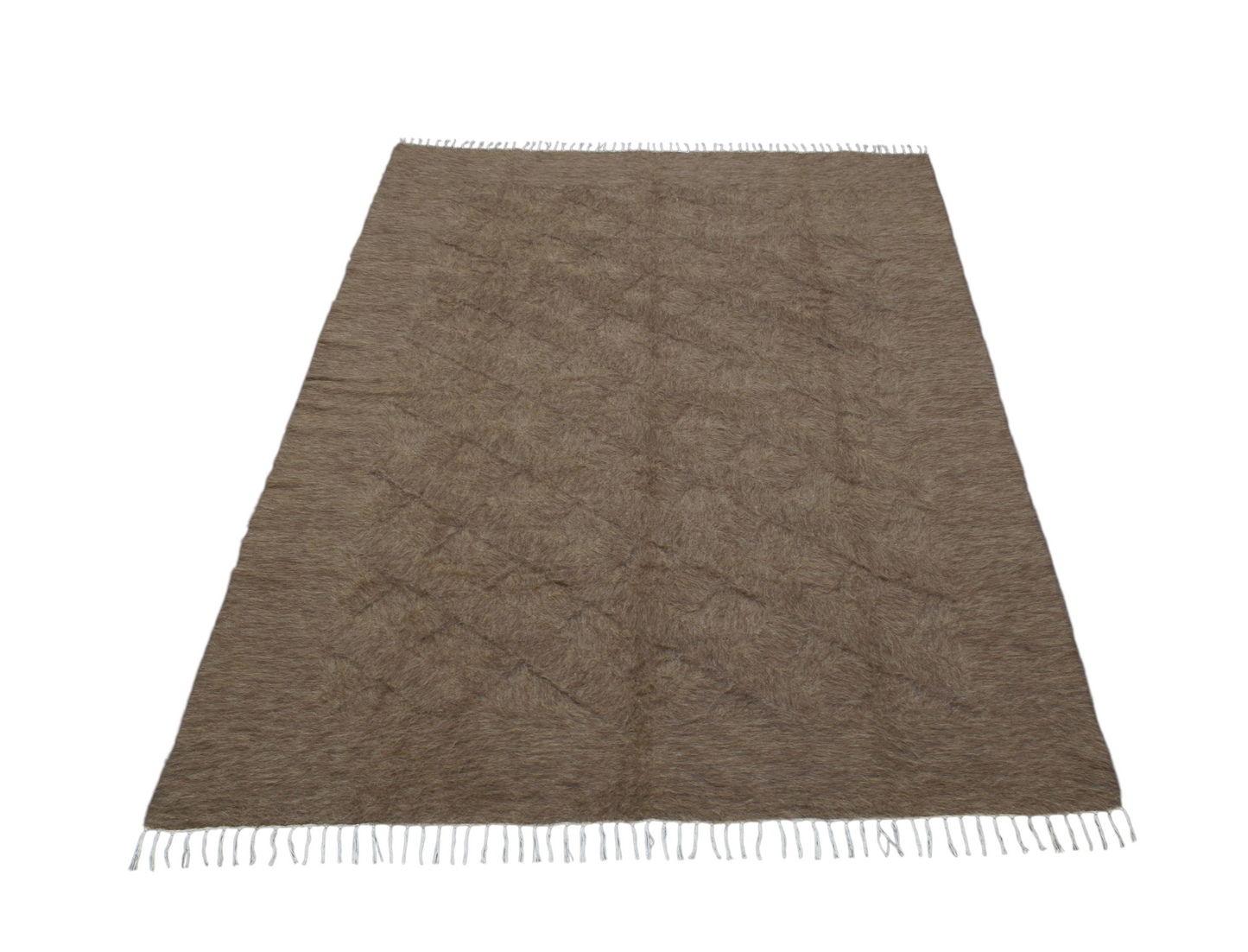 Kilim Antik El Dokuma Dikişsiz Çift Kişilik Tiftik Yün Siirt Battaniyesi Kilim 0737 - Yeni - Sütlü Kahve