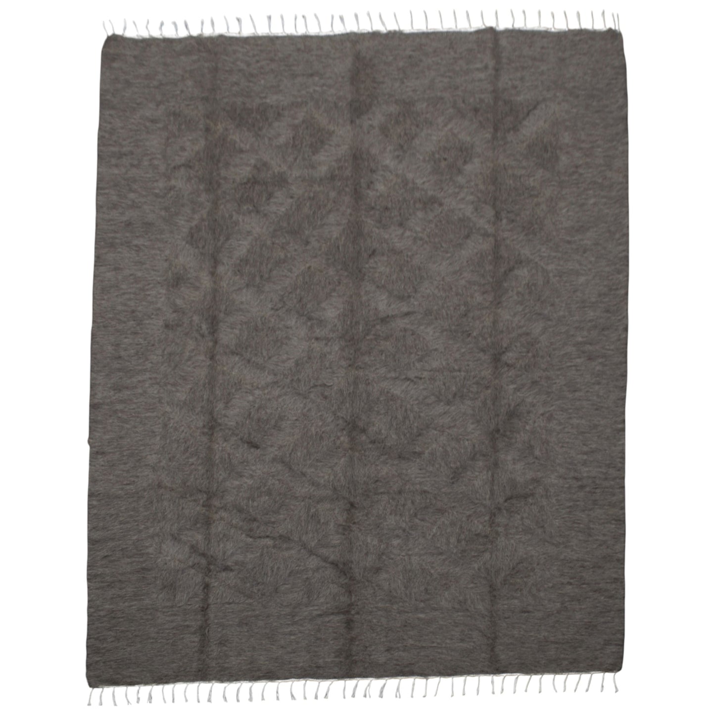 Kilim Antik El Dokuma Çift Kişilik Tiftik Yün Siirt Battaniyesi Kilim 0739 - Yeni - Gri