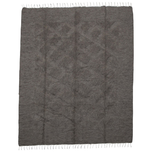 Kilim Antik El Dokuma Çift Kişilik Tiftik Yün Siirt Battaniyesi Kilim 0739 - Yeni - Gri