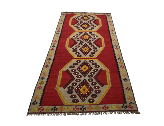 Kilim Antik El Dokuma Yün Sivas Kangal Kilimi 0073 - Yeni - Çok Renkli