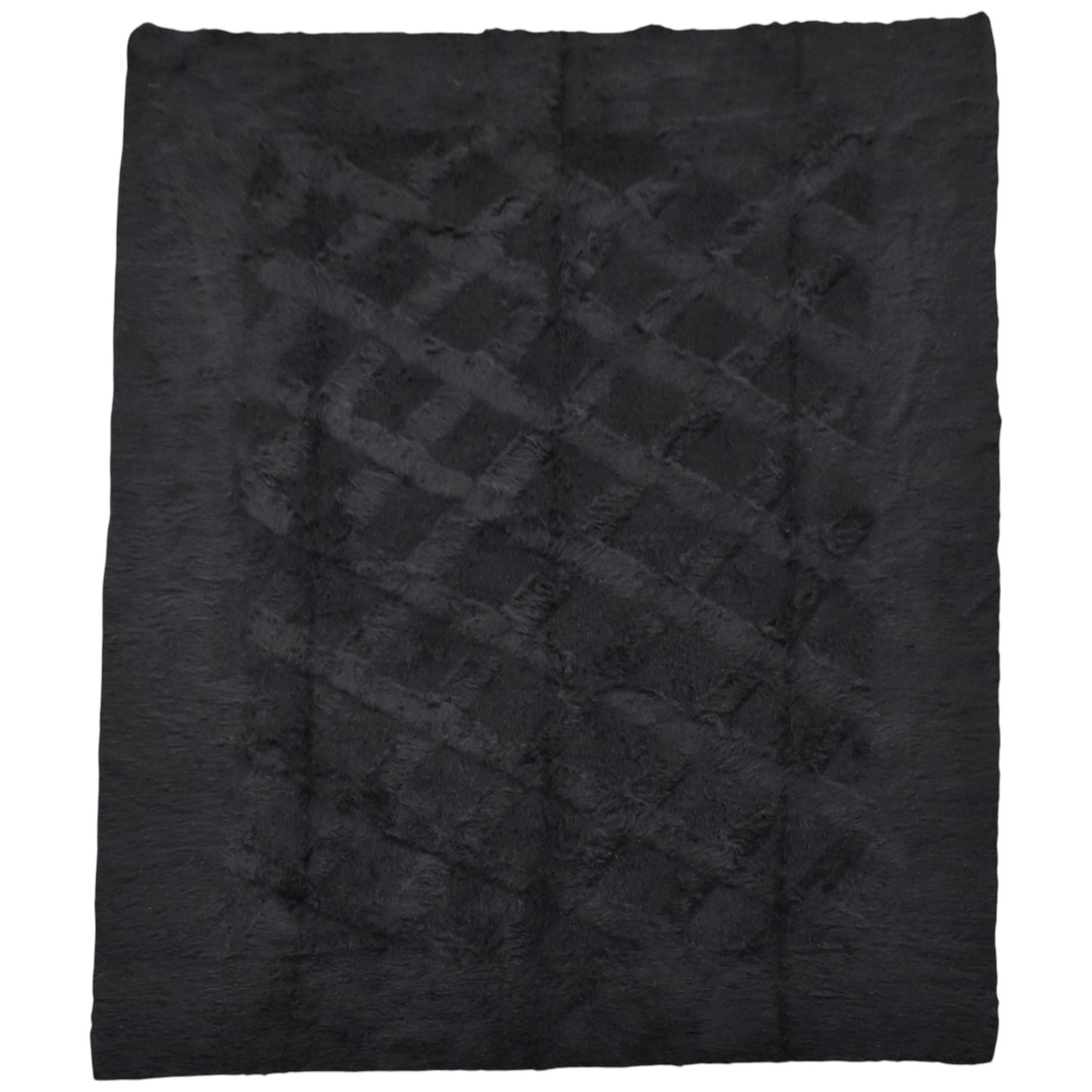 Kilim Antik El Dokuma Dikişsiz Çift Kişilik Tiftik Yün Siirt Battaniyesi Kilim 0741 - Yeni - Siyah