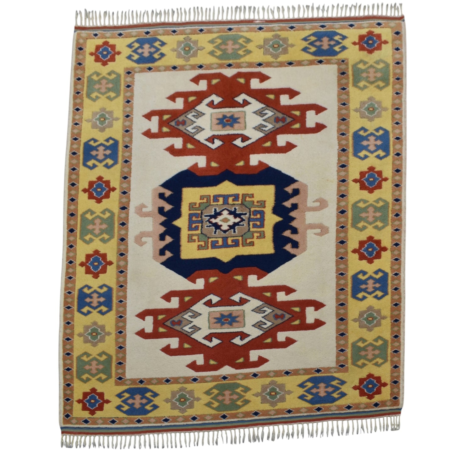 Kilim Antik El Dokuma 3m2 İzmir Antik Yörük Oygulu Yün Halı 0744 - Yeni - Çok Renkli