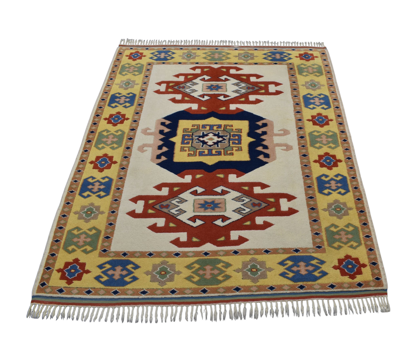 Kilim Antik El Dokuma 3m2 İzmir Antik Yörük Oygulu Yün Halı 0744 - Yeni - Çok Renkli