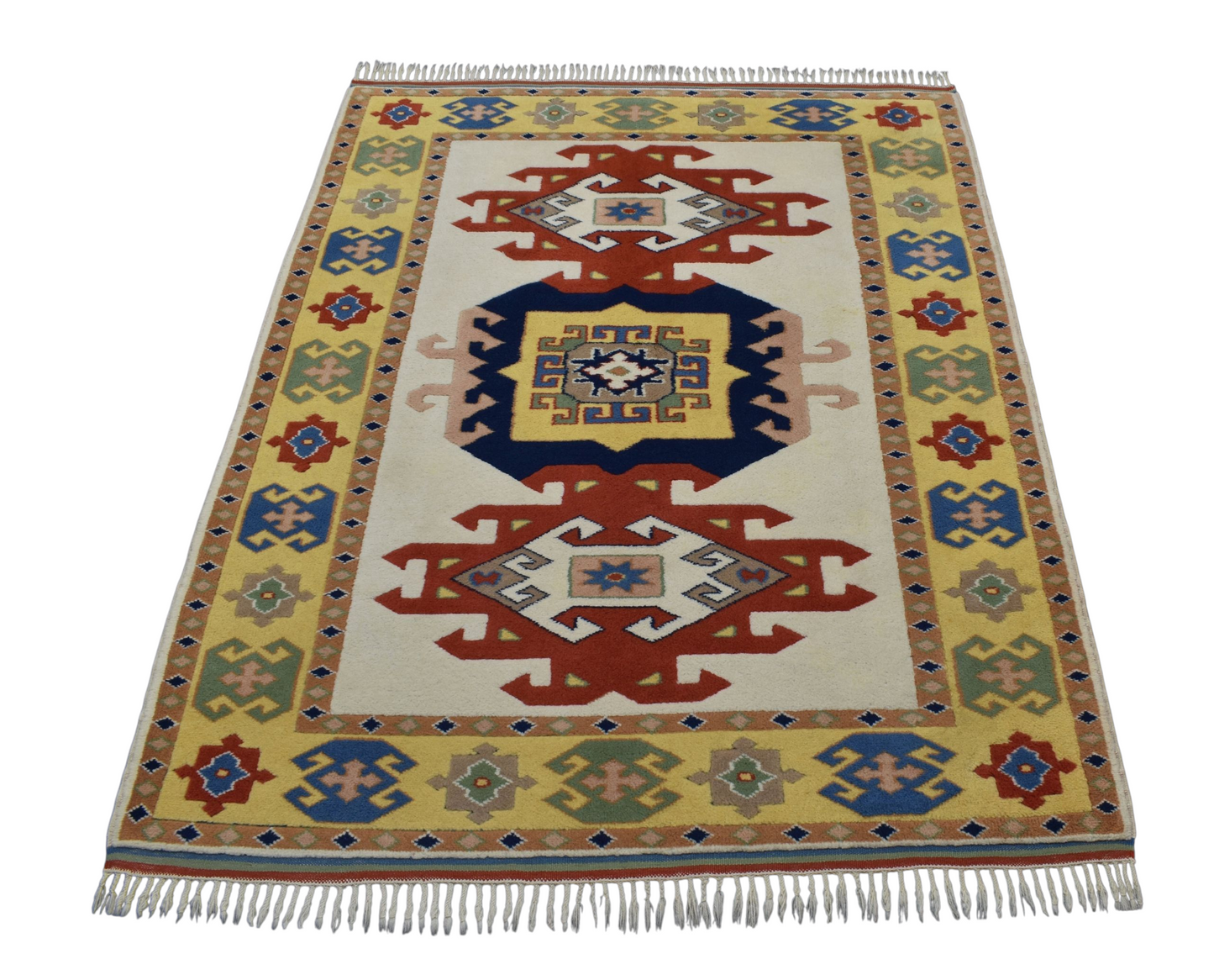 Kilim Antik El Dokuma 3m2 İzmir Antik Yörük Oygulu Yün Halı 0744 - Yeni - Çok Renkli