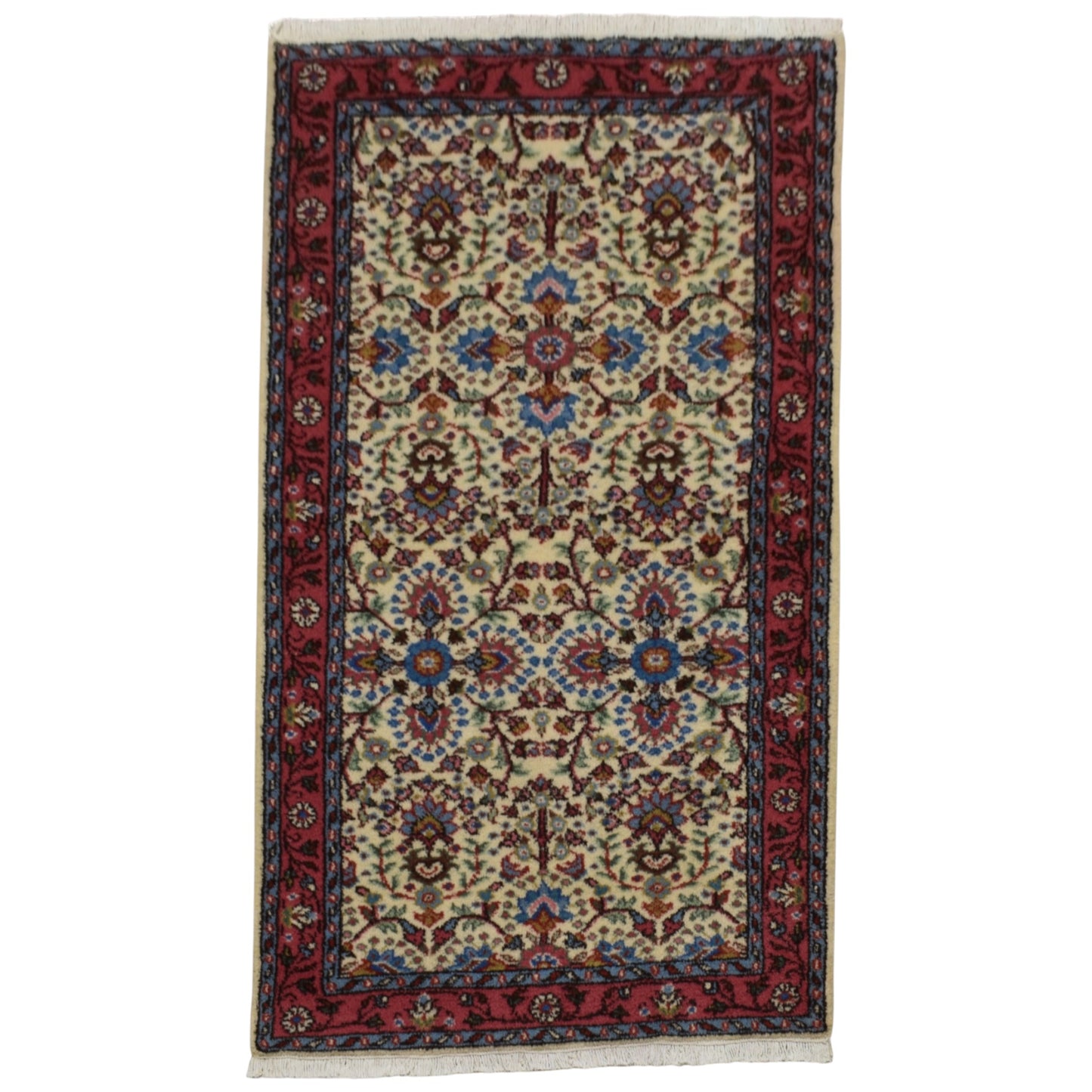 Kilim Antik El Dokuma 2m2 Çiçekli Sümerbank Yün Halı 0755 - Yeni - Bej Krem
