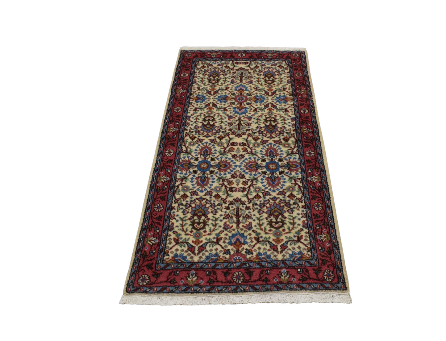 Kilim Antik El Dokuma 2m2 Çiçekli Sümerbank Yün Halı 0755 - Yeni - Bej Krem