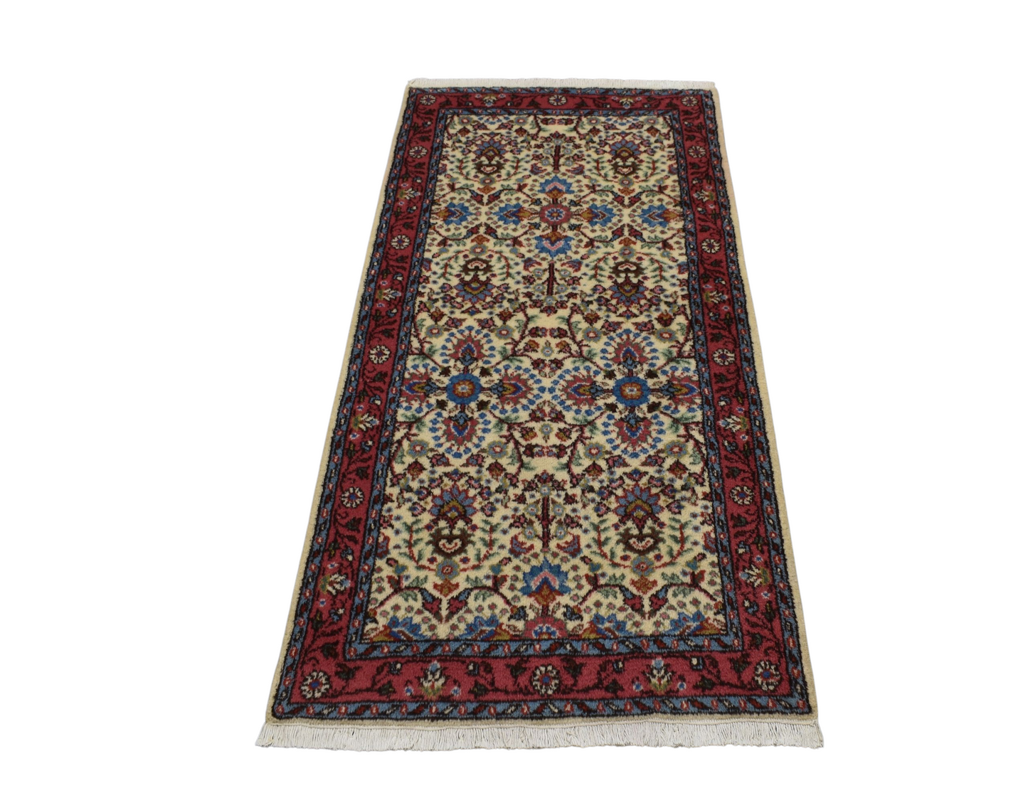 Kilim Antik El Dokuma 2m2 Çiçekli Sümerbank Yün Halı 0755 - Yeni - Bej Krem