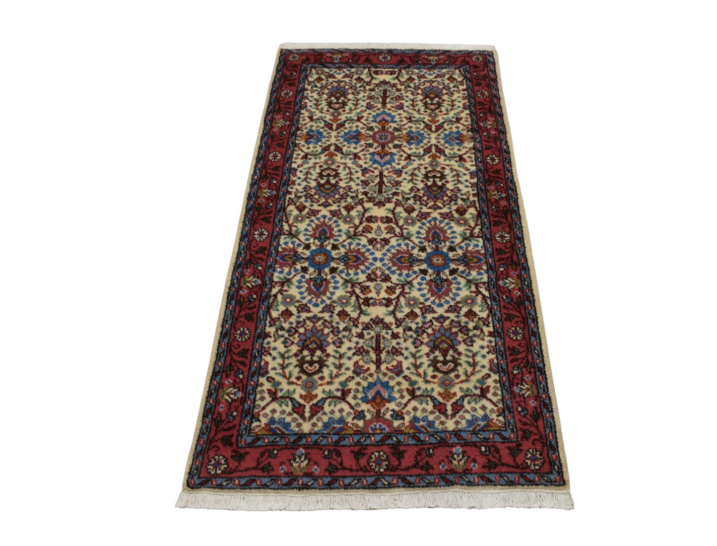 Kilim Antik El Dokuma 2m2 Çiçekli Sümerbank Yün Halı 0755 - Yeni - Bej Krem