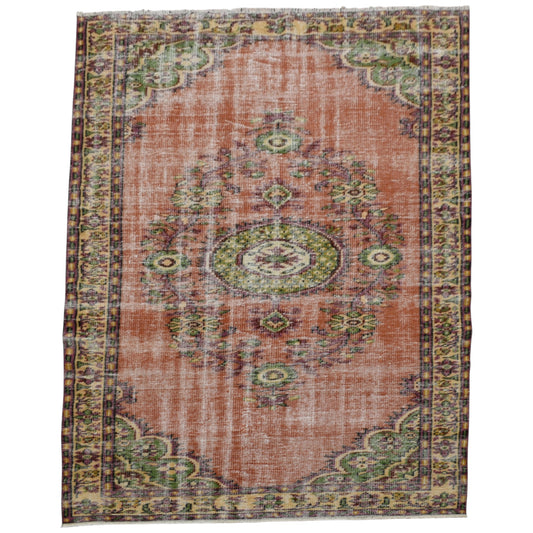 Kilim Antik El Dokuma Göbekli 4m2 Yün Halı 0756 - Vintage - Çok Renkli