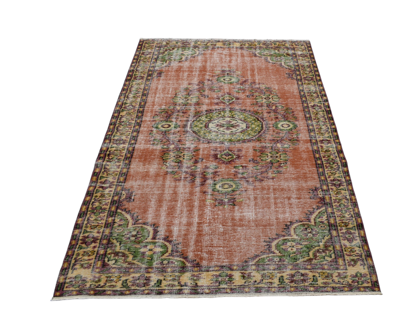 Kilim Antik El Dokuma Göbekli 4m2 Yün Halı 0756 - Vintage - Çok Renkli