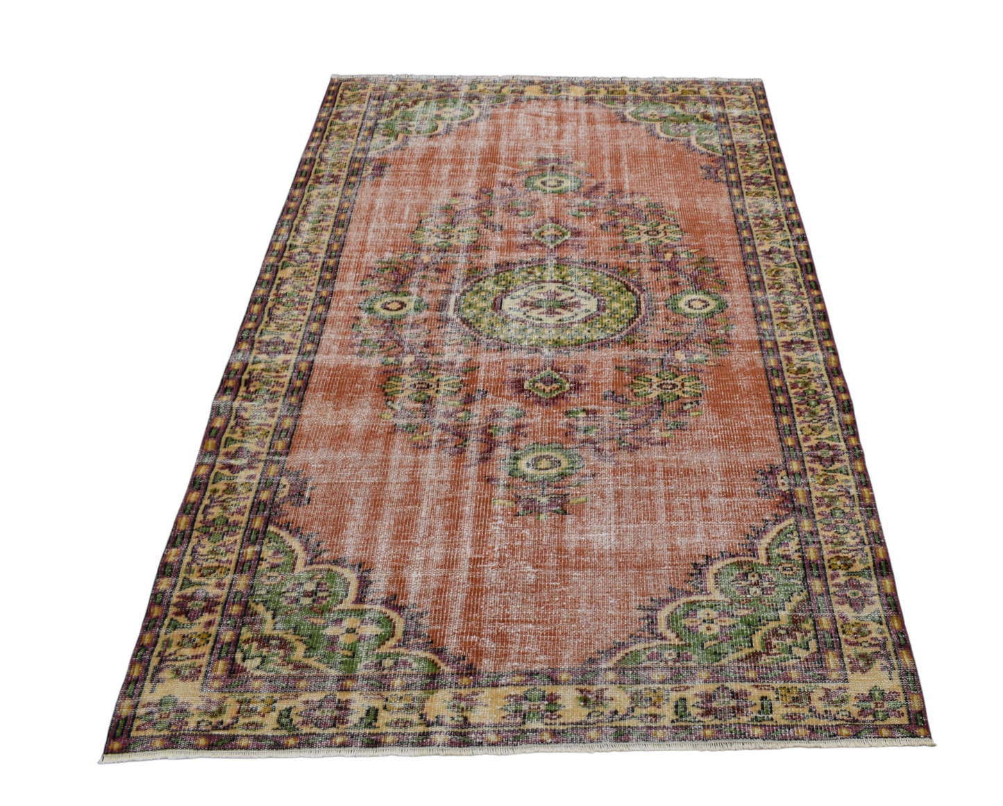 Kilim Antik El Dokuma Göbekli 4m2 Yün Halı 0756 - Vintage - Çok Renkli