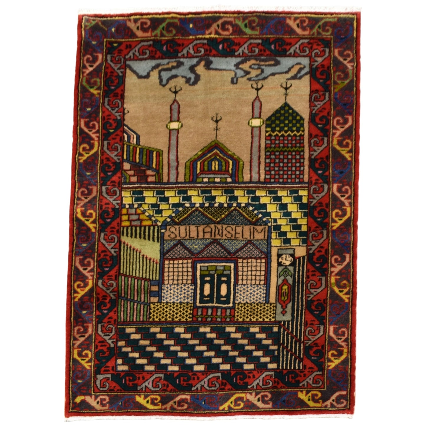 Kilim Antik El Dokuması Yavuz Sultan Selim Konya Mevlana Yün Halı 0758 - Yeni - Çok Renkli