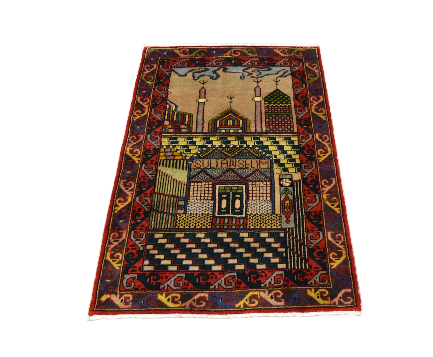 Kilim Antik El Dokuması Yavuz Sultan Selim Konya Mevlana Yün Halı 0758 - Yeni - Çok Renkli