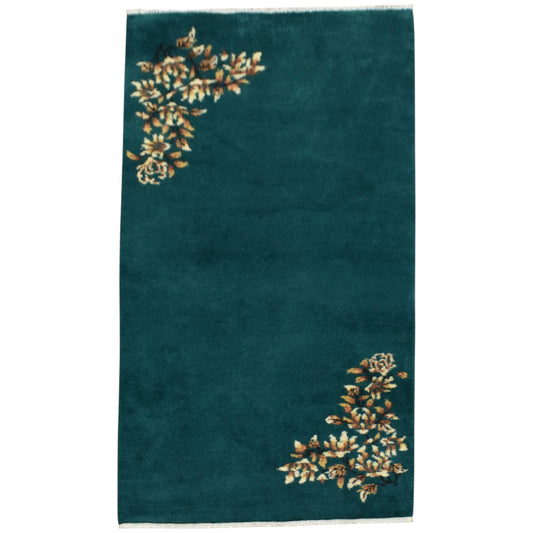 Kilim Antik El Dokuma Burdur Çiçekli 2m2 Yün Halı 0760 - Yeni - Zümrüt Yeşili