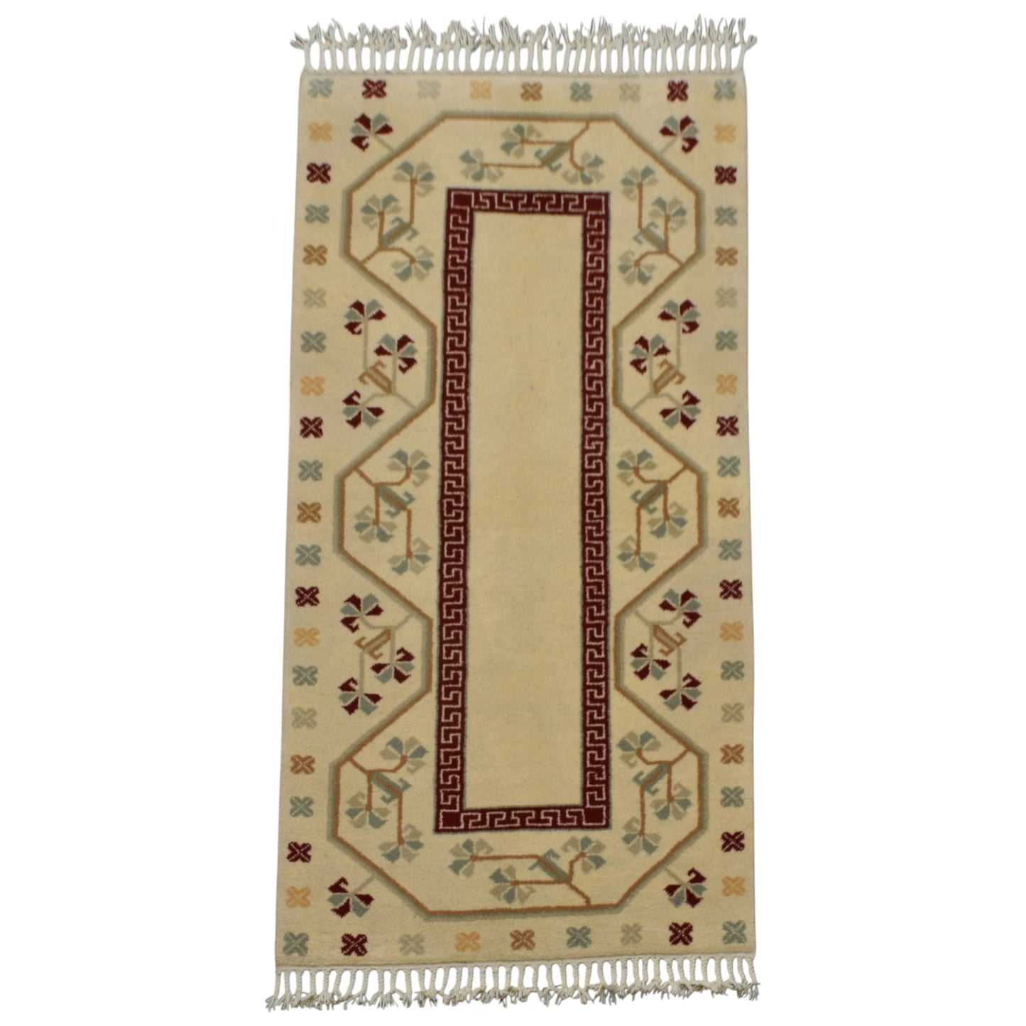 Kilim Antik El Dokuma Çiçekli Muğla Milas Yün Yolluk Halı 0762 - Yeni - Çok Renkli