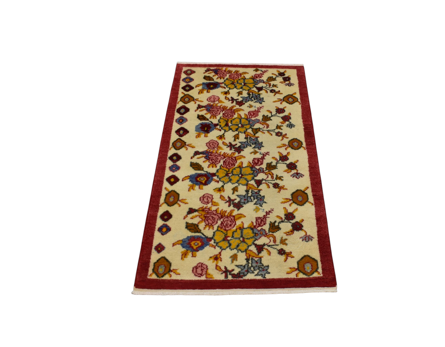 Kilim Antik El Dokuma Güllü Çiçekli Karacahisar Yün Halı 0764 - Yeni - Çok Renkli